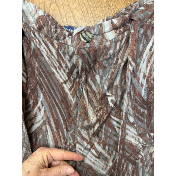 Democracy Plus Sz 20W Brown Rayon WideLeg Crop Pants Halloween Costume Grunge - Picture 5 of 12